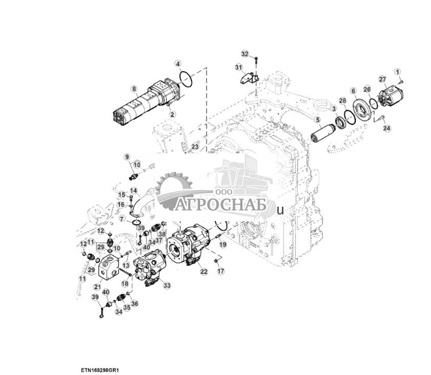 Гидравлические насосы, с AutoTrac™, высокий расход, без PTO, мост с двухступенчатым редуктором (801462 - ) - ST874497 614.jpg
